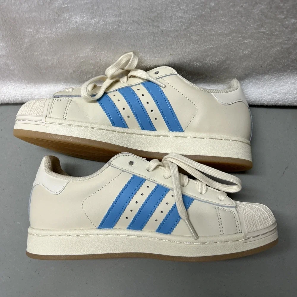 Adidas Womens Size 7.5 Superstar Messi Argentina Beige Blue Burst JQ1256 Shoes